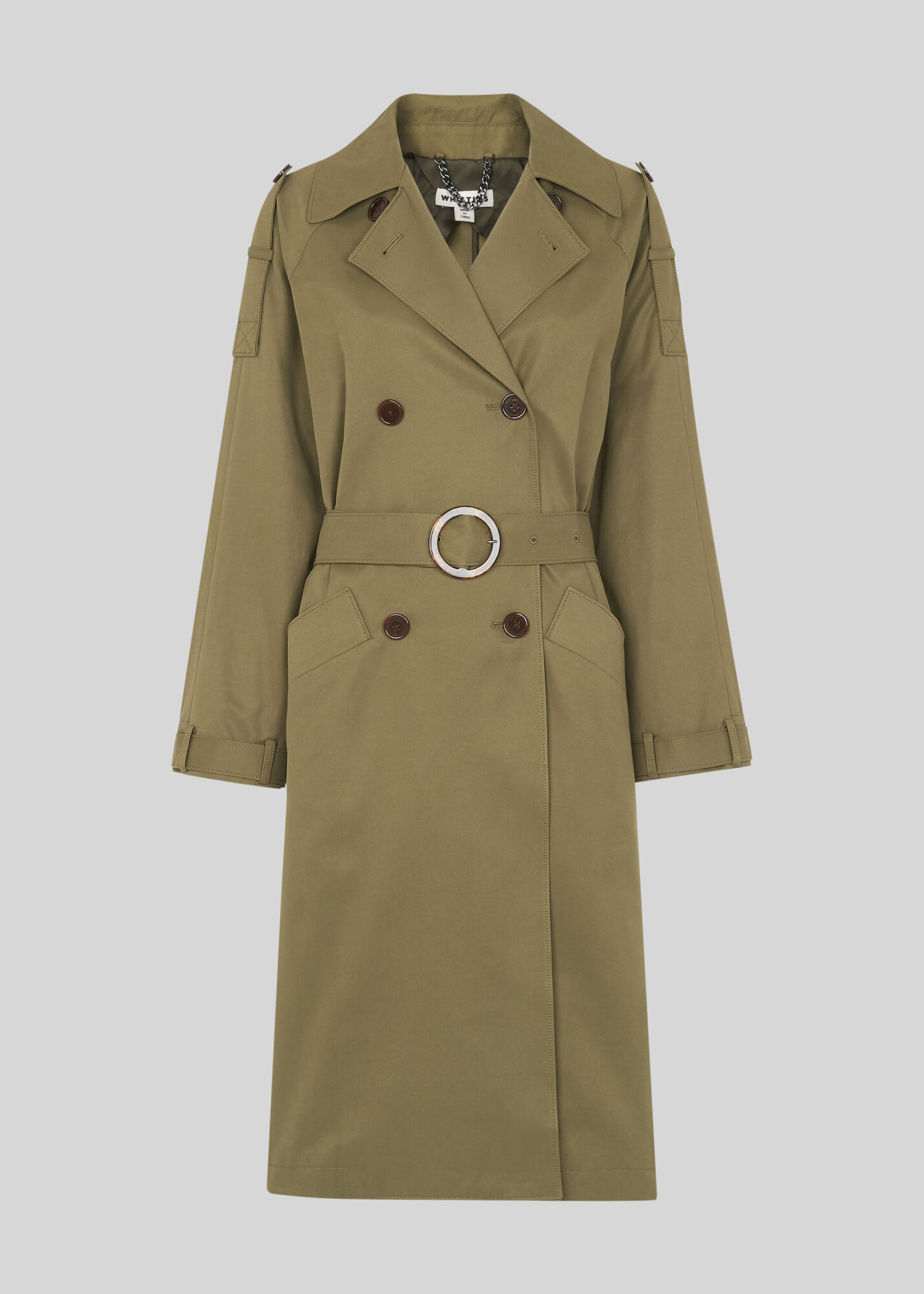 Khaki Izzey Trench Coat WHISTLES Whistles US