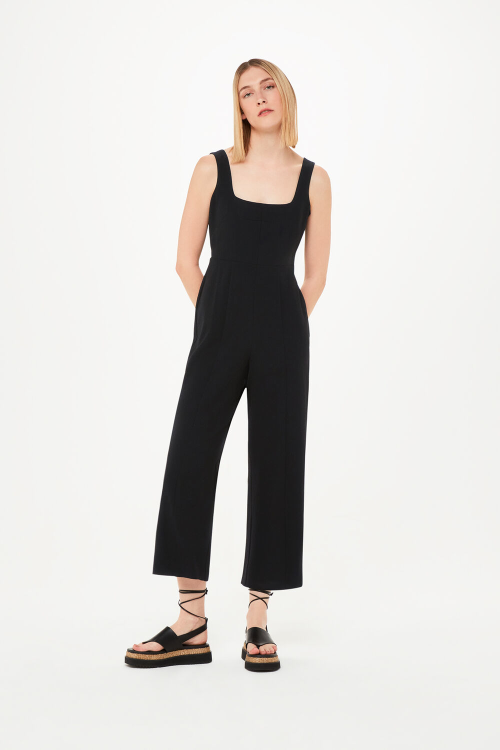 Black Elsie Square Neck Jumpsuit