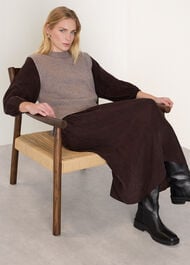 Checked Shirred Dress