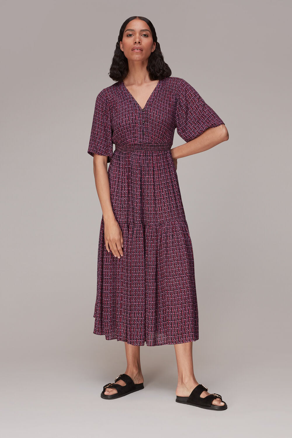 Multicolour Bella Twist Dot Midi Dress