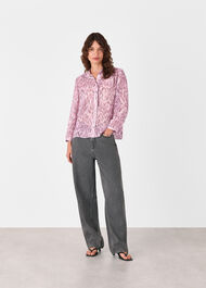 Leopard Pleat Detail Shirt