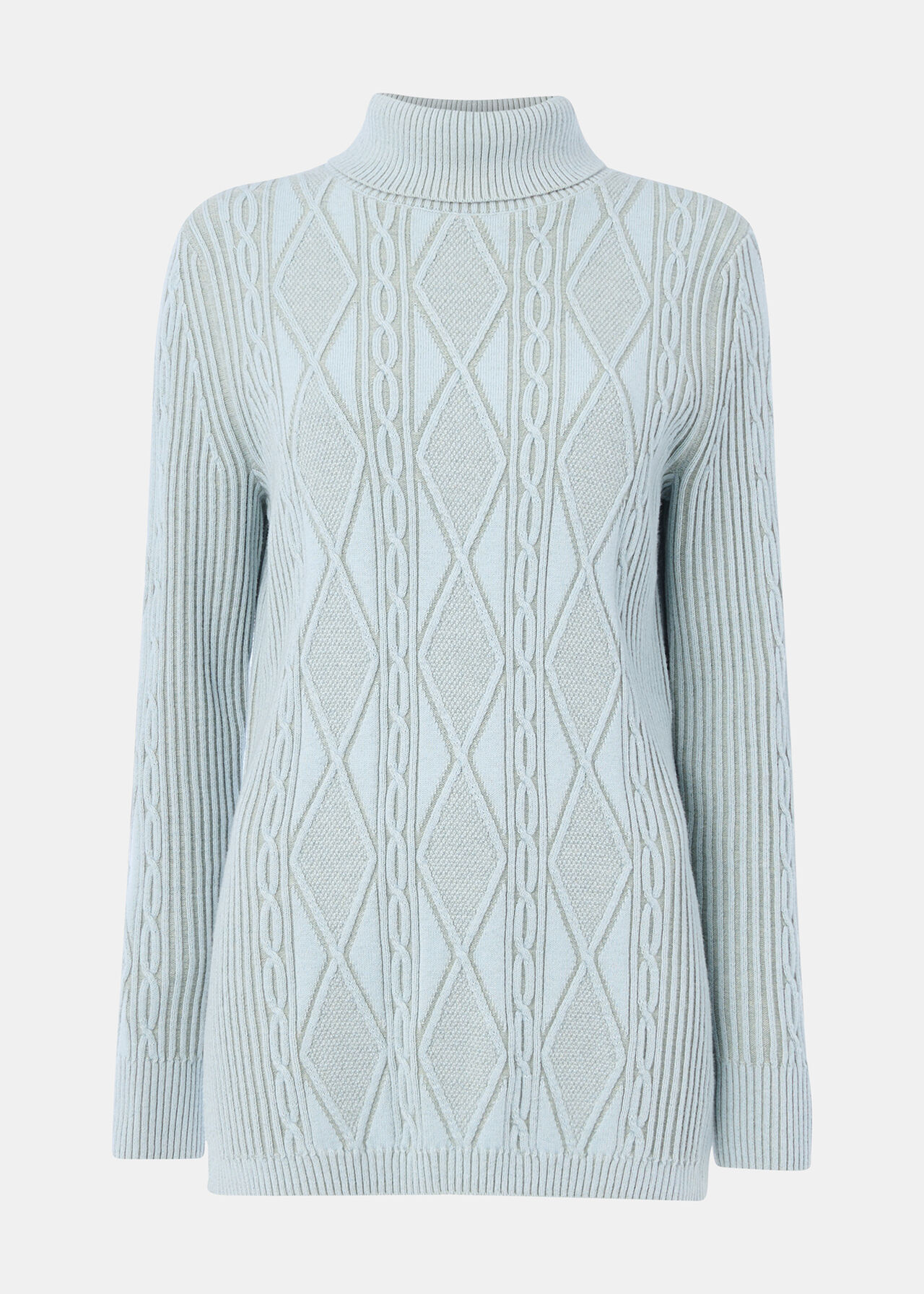 Aoife Fine Cable Roll Neck