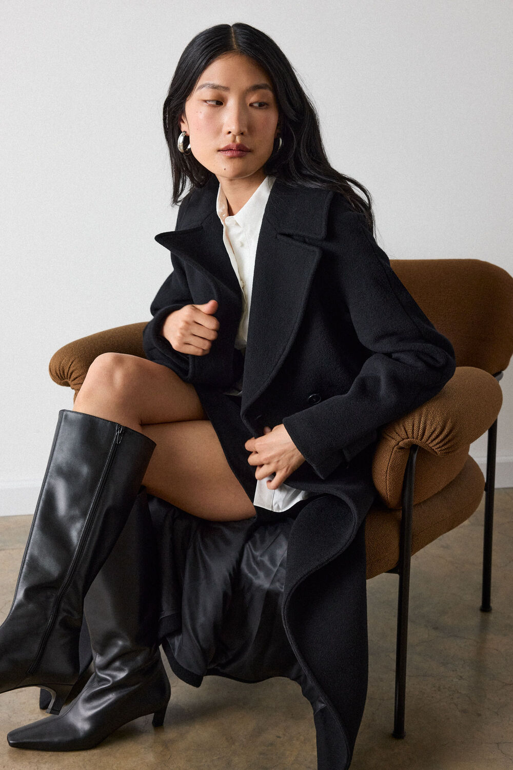 Belted Wool Rich Trench Coat