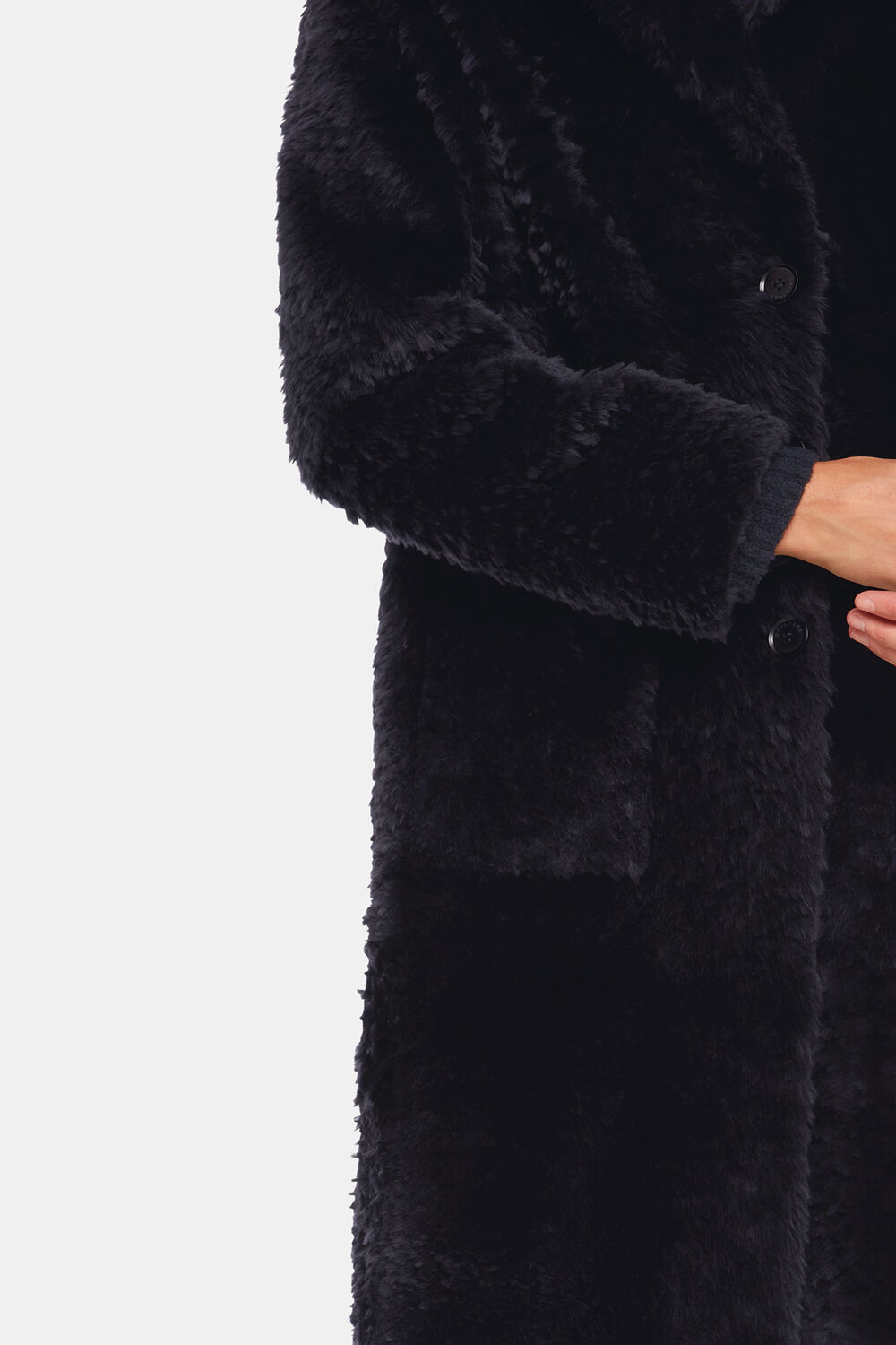 Navy Camille Shearling Coat