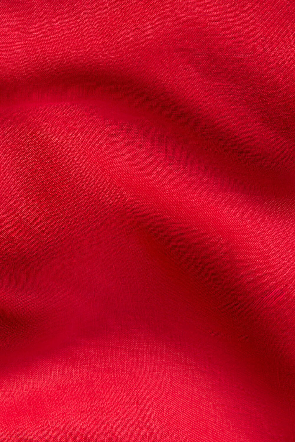 Red Linen Midi Skirt