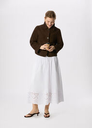 Broderie Cotton Midi Skirt