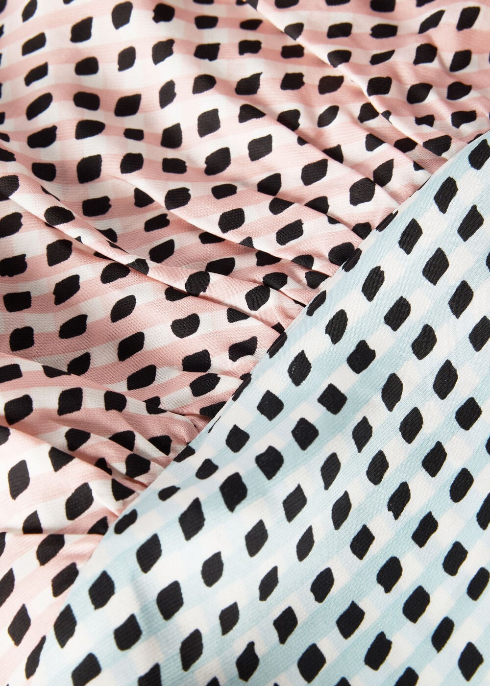 Pink Graphic Check Cowl Neck Dress