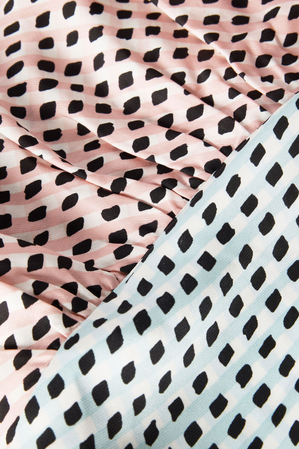 Pink Graphic Check Cowl Neck Dress