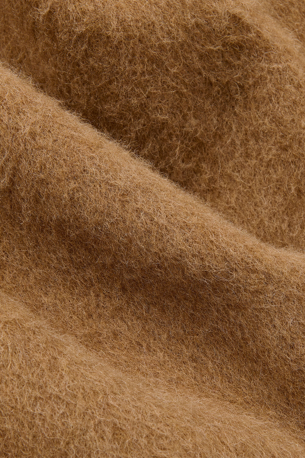 Camel Brushed Wool Pea Coat