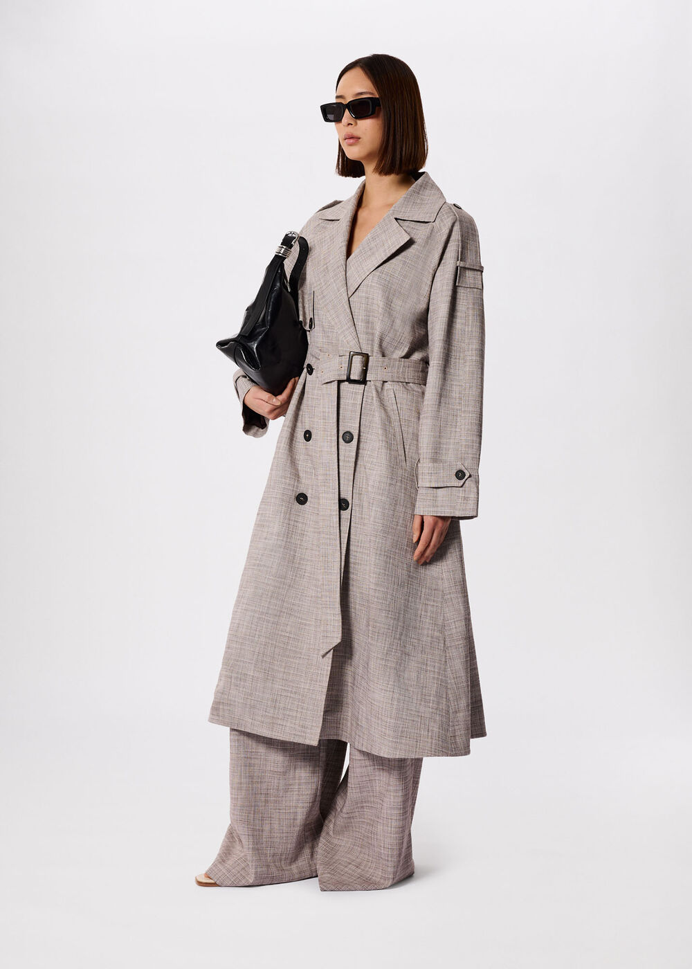 Checked Trench Coat