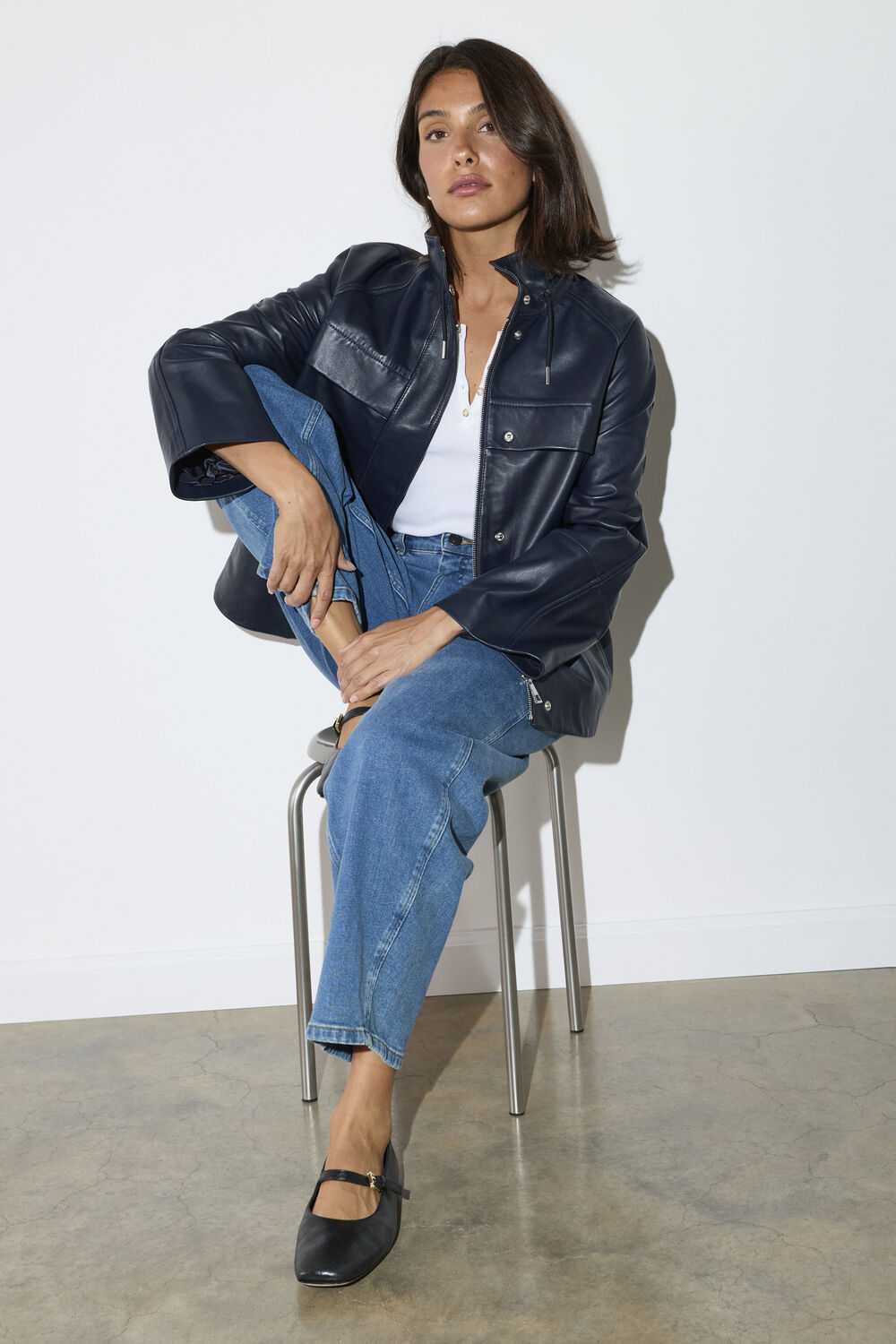 Denim Petite Stretch Barrel Leg Jean