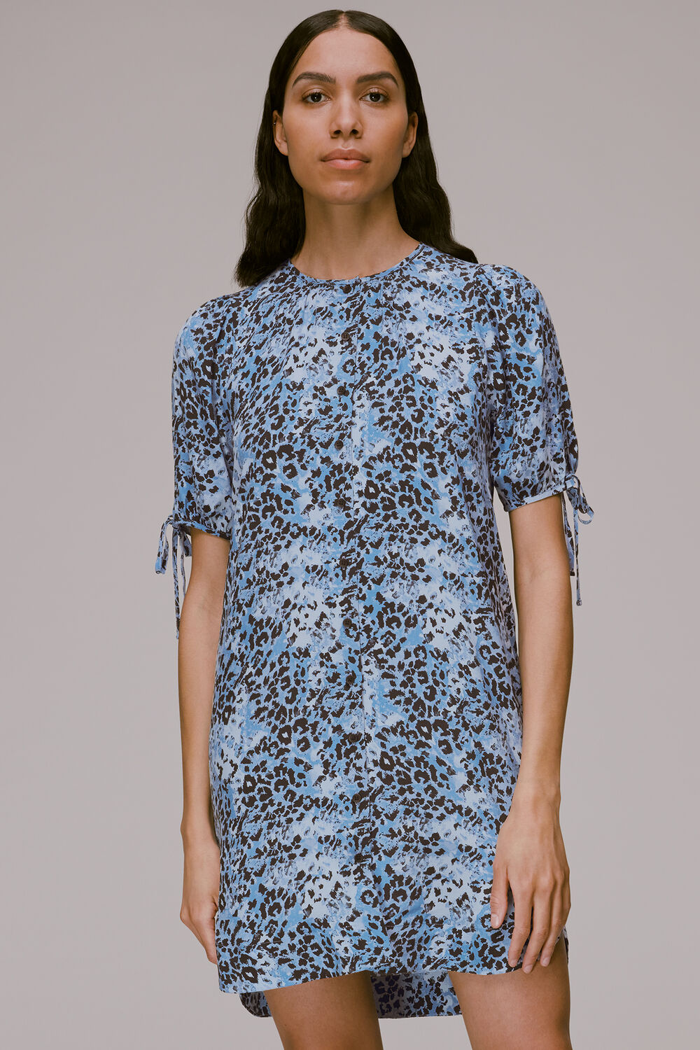 Blue Hyena Spot Button Up Dress