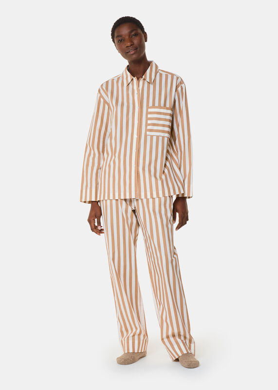 Ivory Cotton Stripe Pajama Bottom 