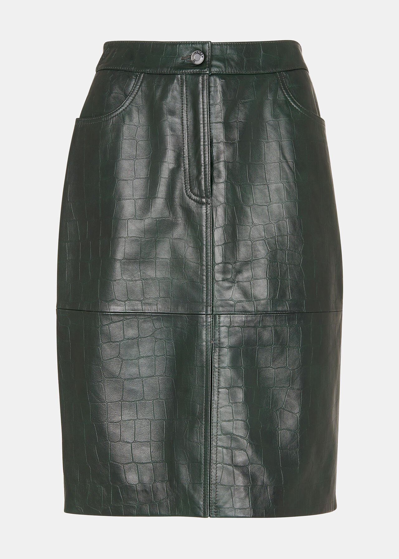 Delia Croc Leather Skirt