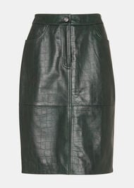 Delia Croc Leather Skirt