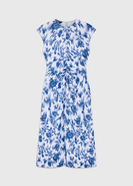 Blurred Floral Crepe Dress