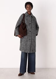Romy Herringbone Boucle Coat