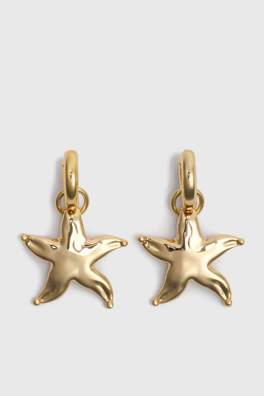 Gold Starfish Hoop Earring
