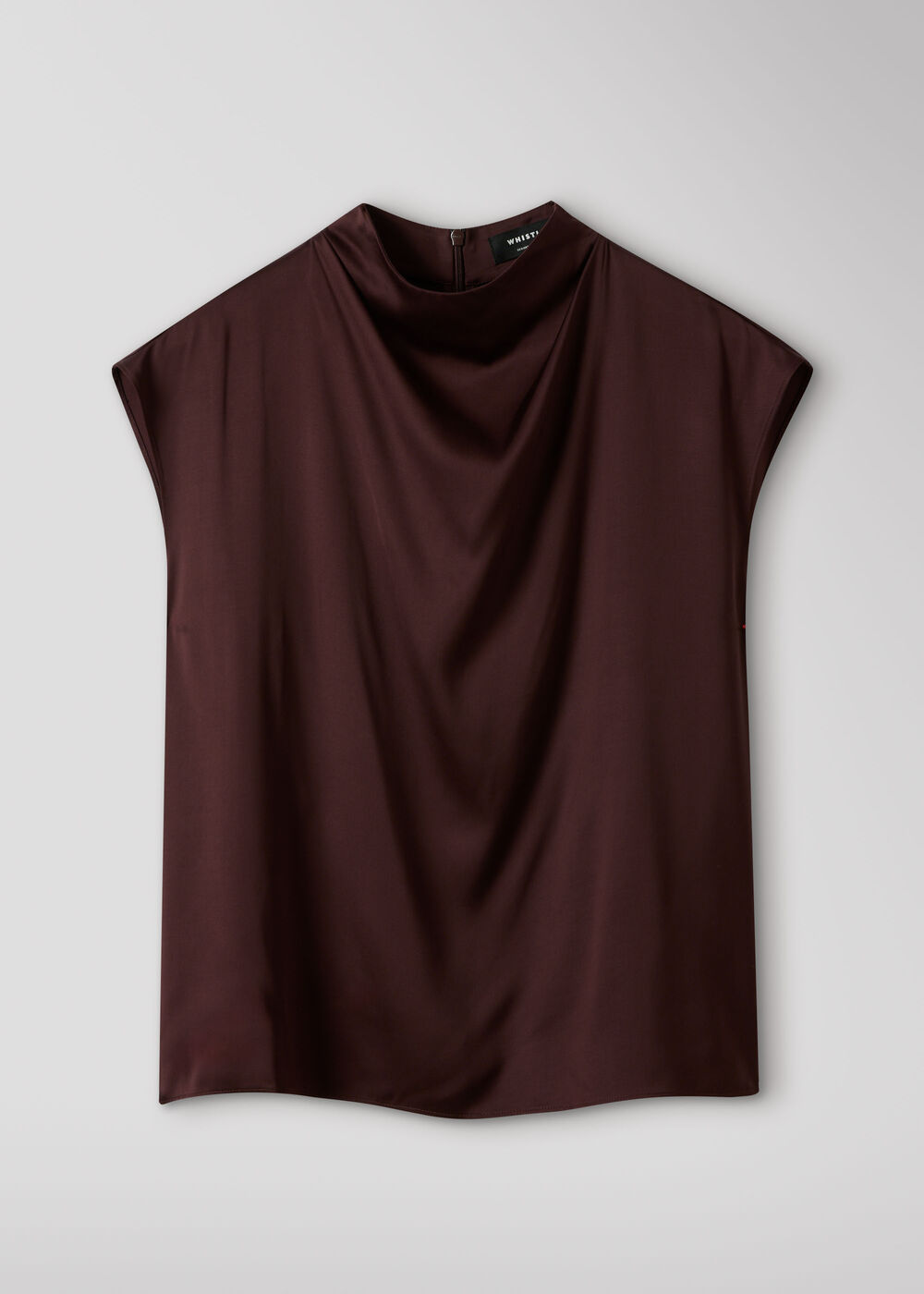 Cowl Neck Satin Sleeveless Top