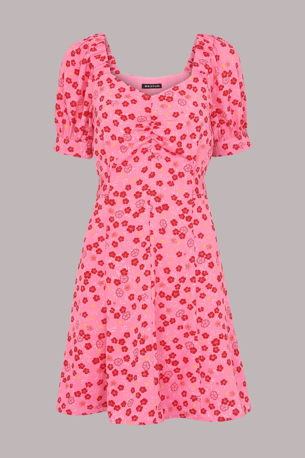 Cherry Floral Tie Waist Dress