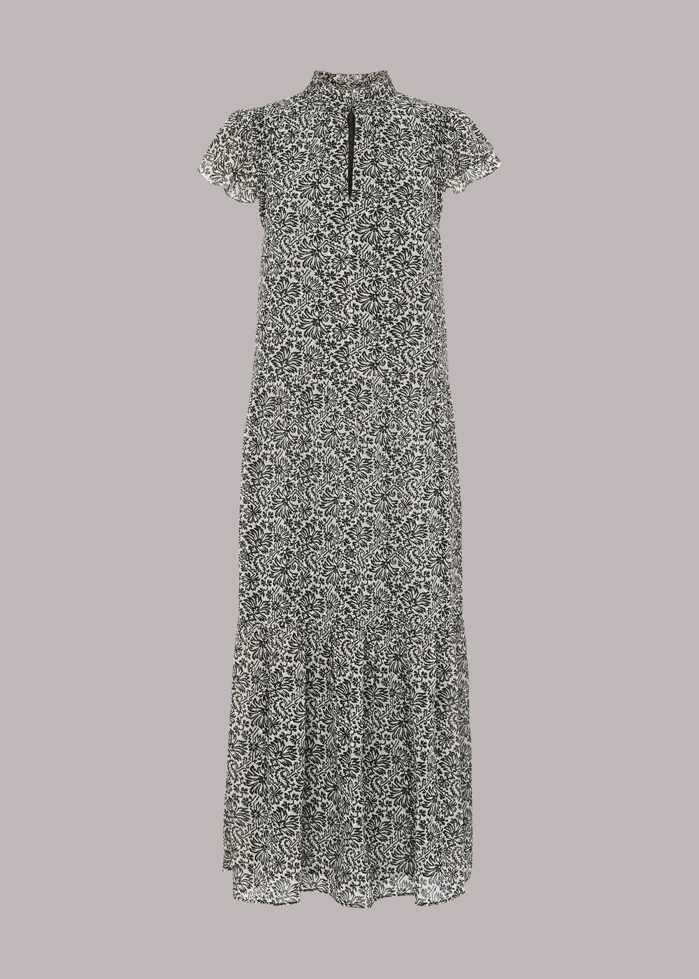 Indo Floral Print Tiered Dress