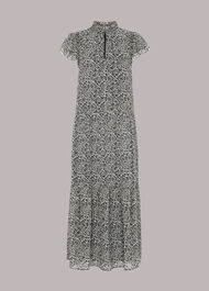 Indo Floral Print Tiered Dress