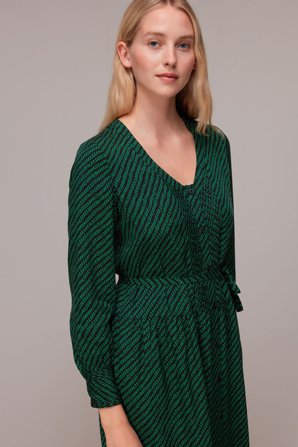 Diagonal Twist Midi Dress