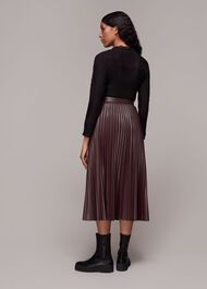 Pleat PU Leather Skirt