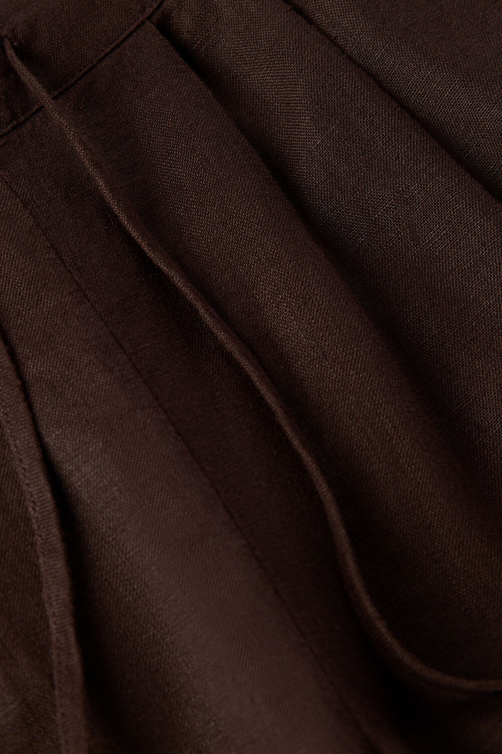 Brown Wide Leg Linen Trouser