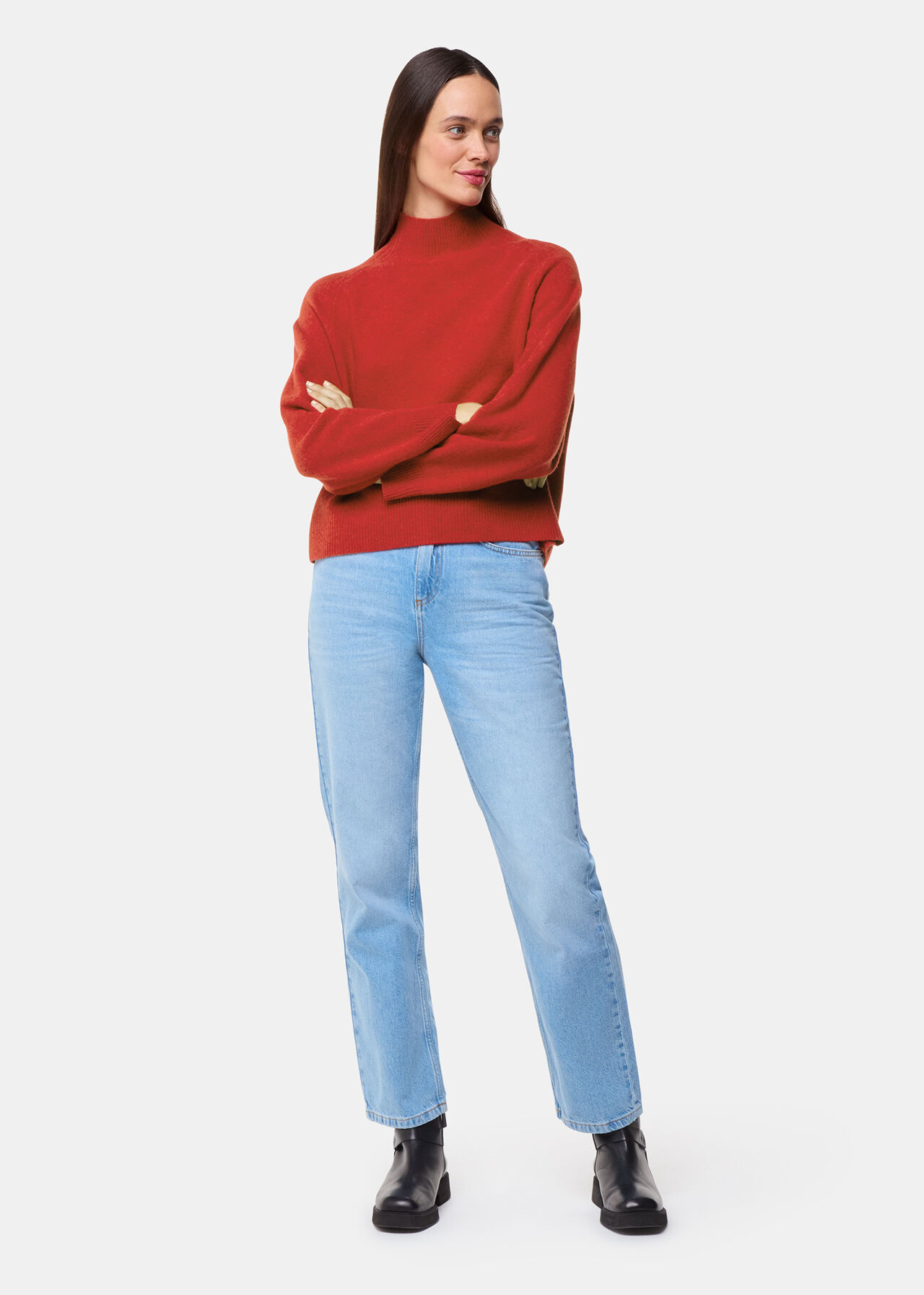 Wool Funnel Neck Knit
