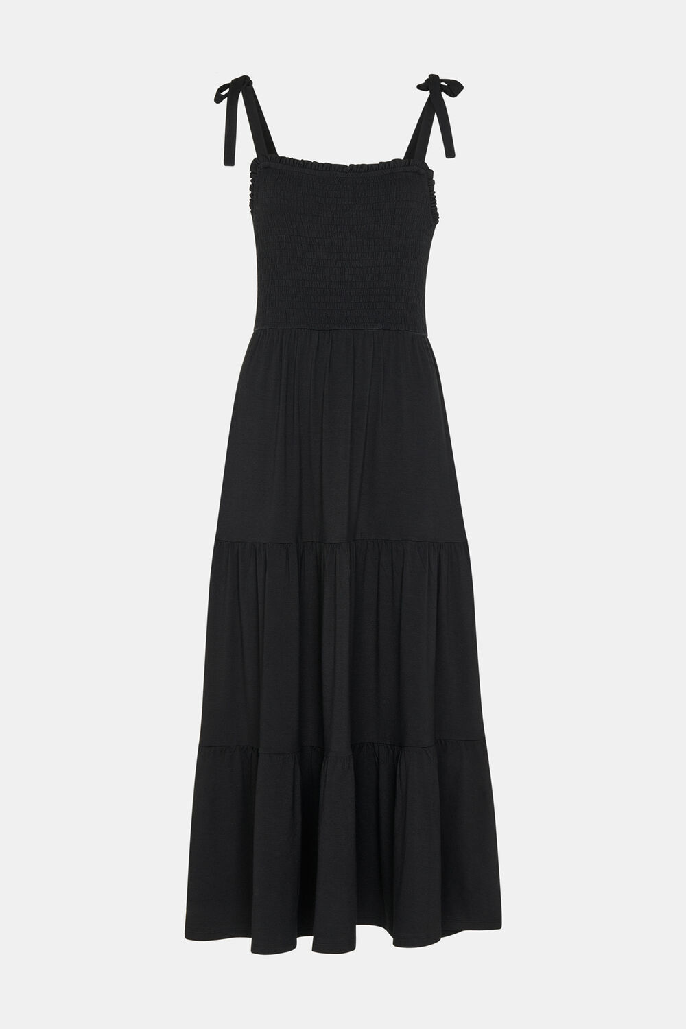 Smocked Tiered Jersey Dress