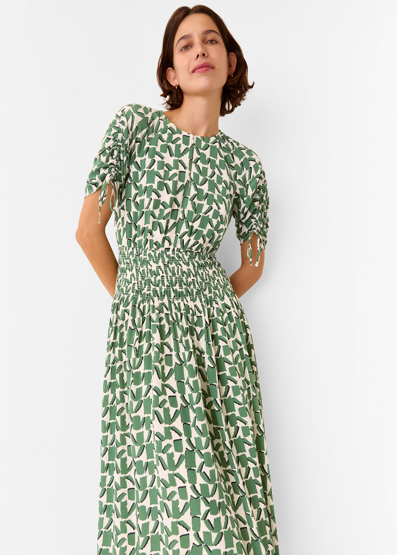 Abstract Squares Midi Dress