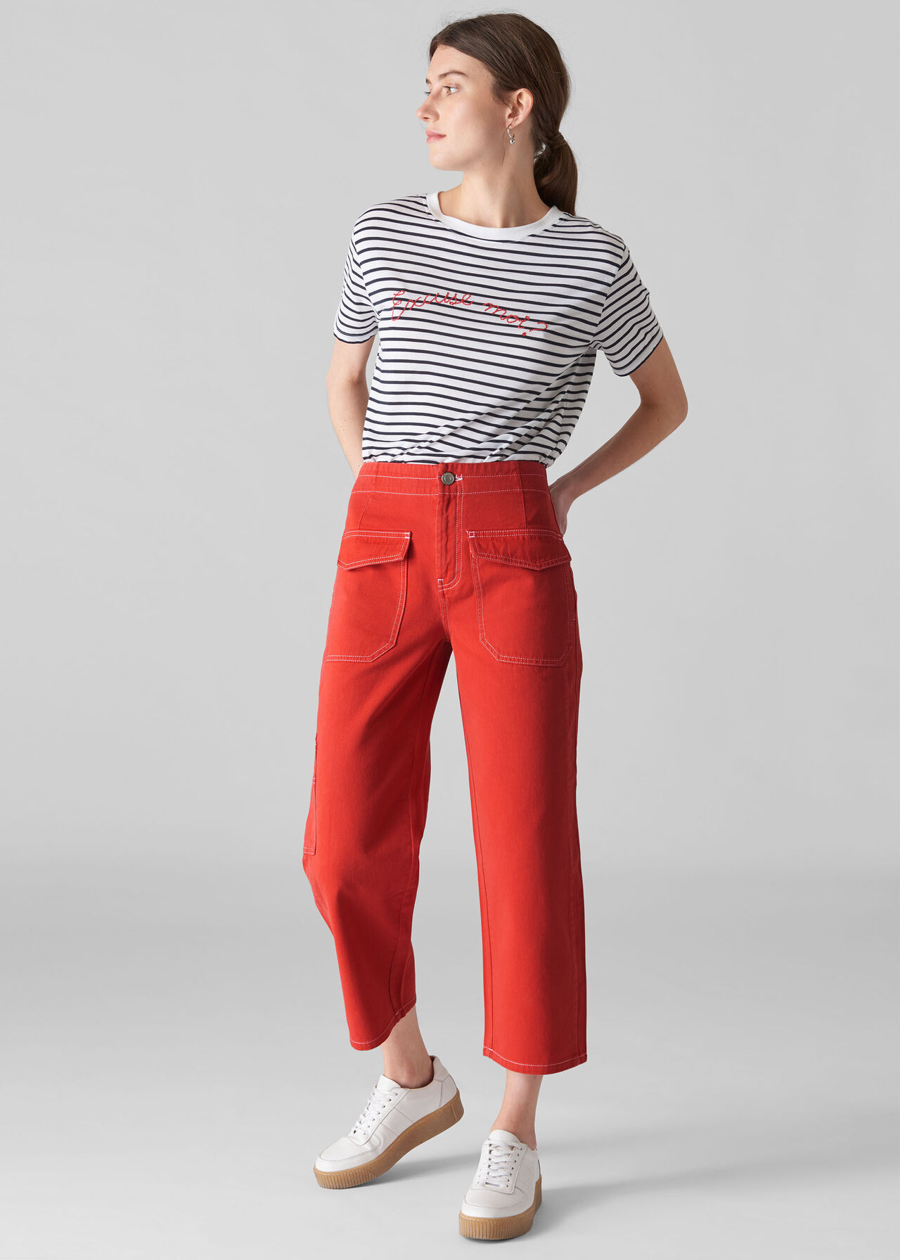 Red Carpenter Crop Trouser | WHISTLES