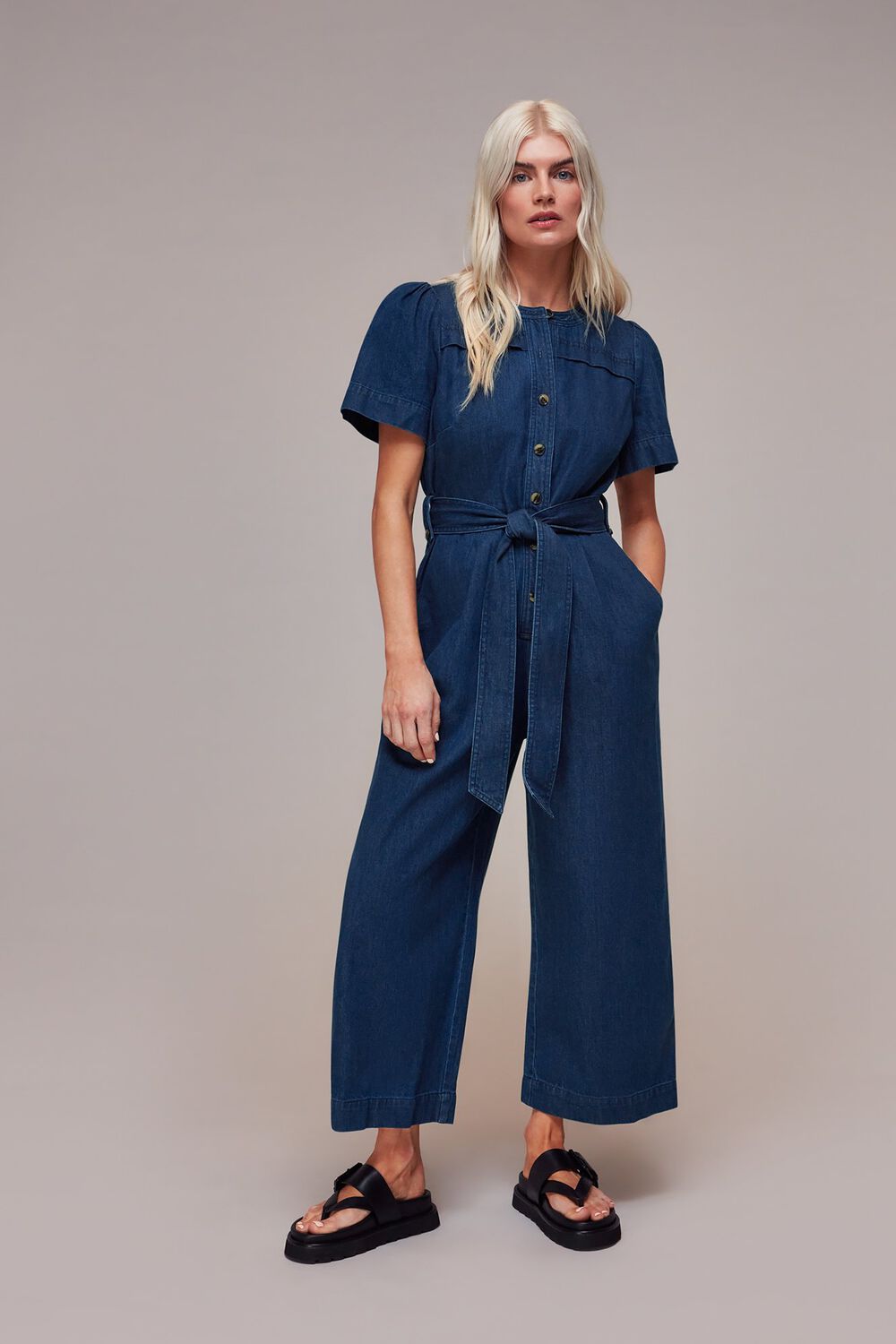 Petite Alana Denim Jumpsuit