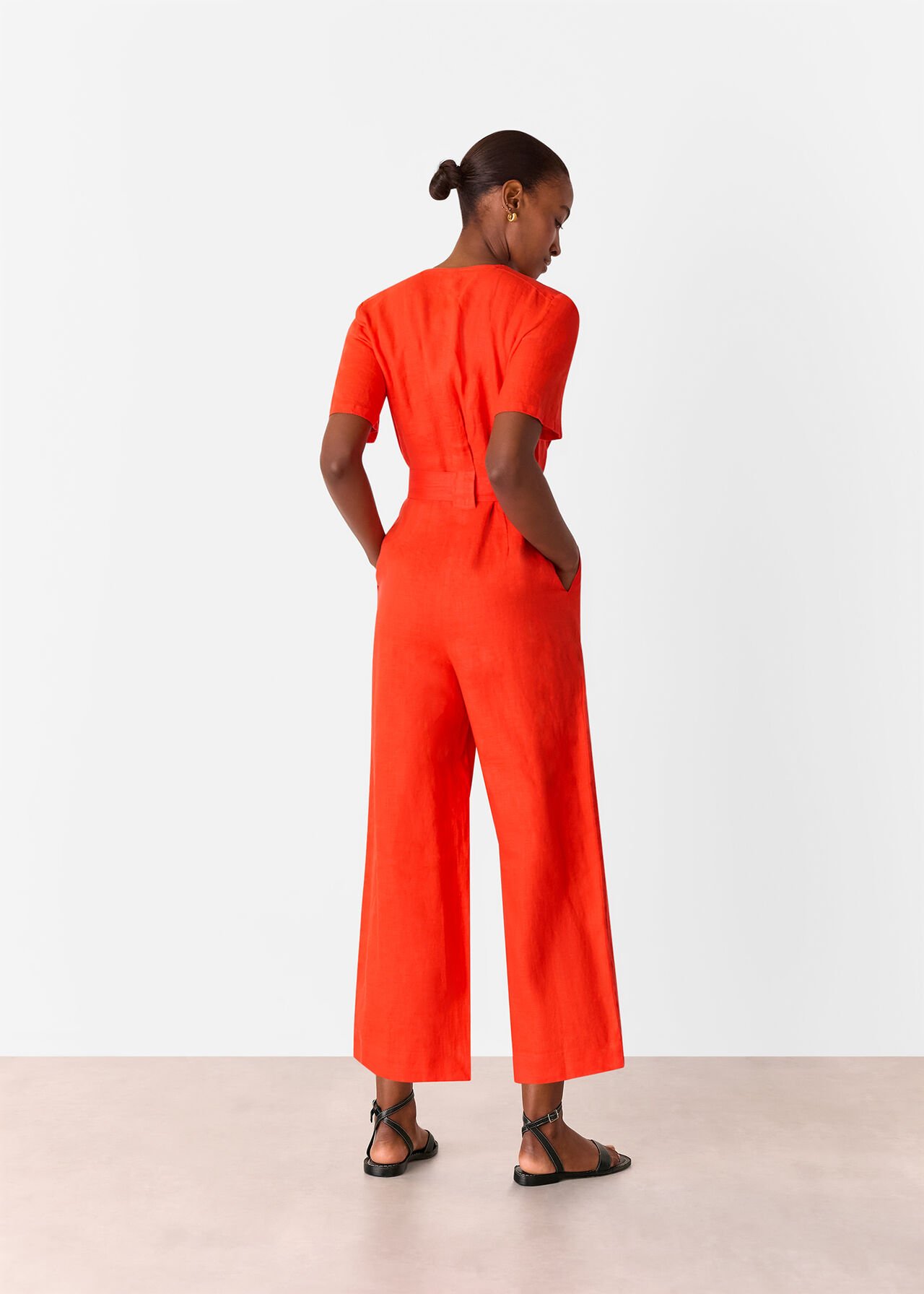 Petite Fiona Linen Button Jumpsuit