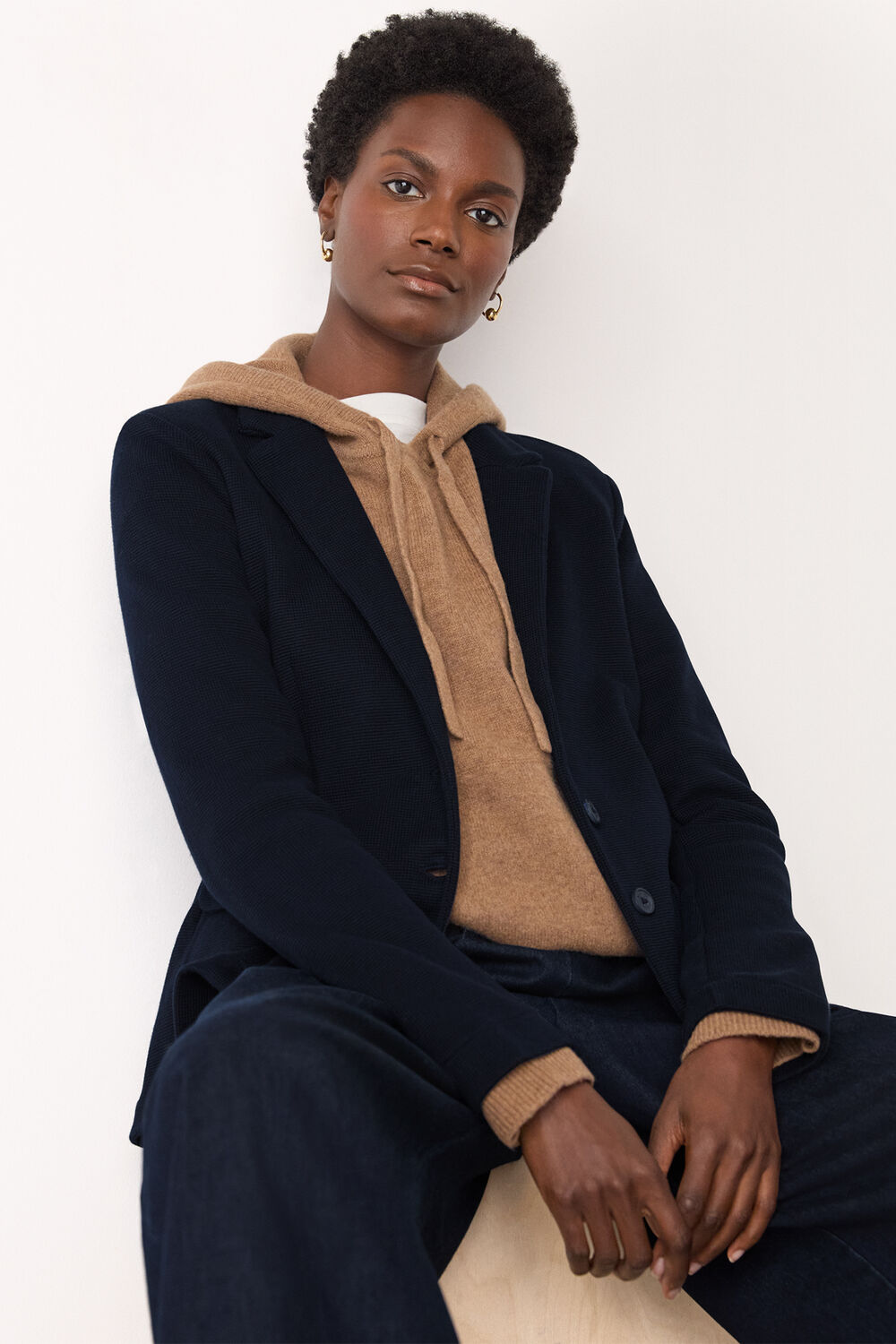 Navy Slim Jersey Jacket