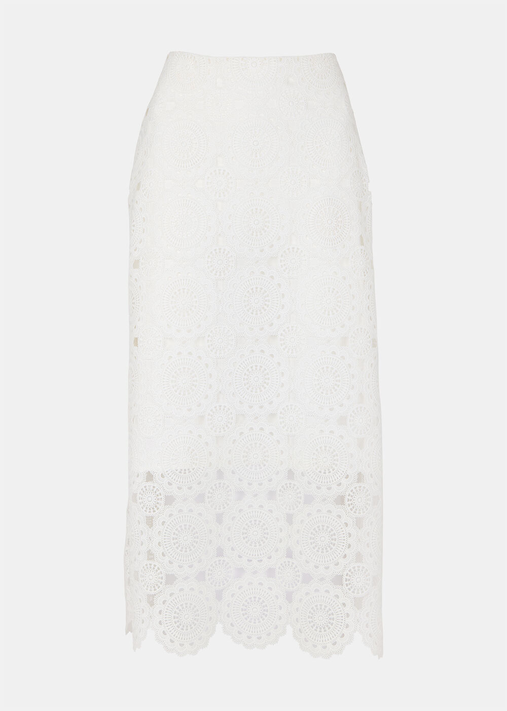 Lace Column Midi Skirt