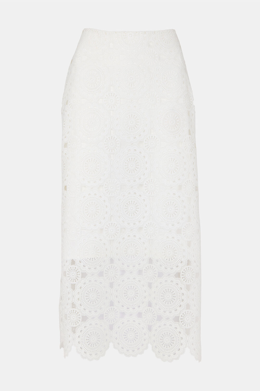 Lace Column Midi Skirt