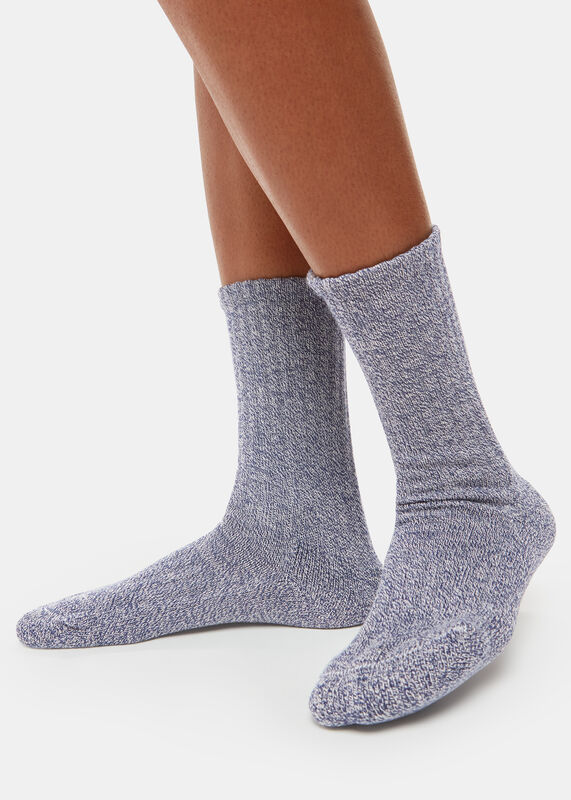 Navy Chunky Marl Socks