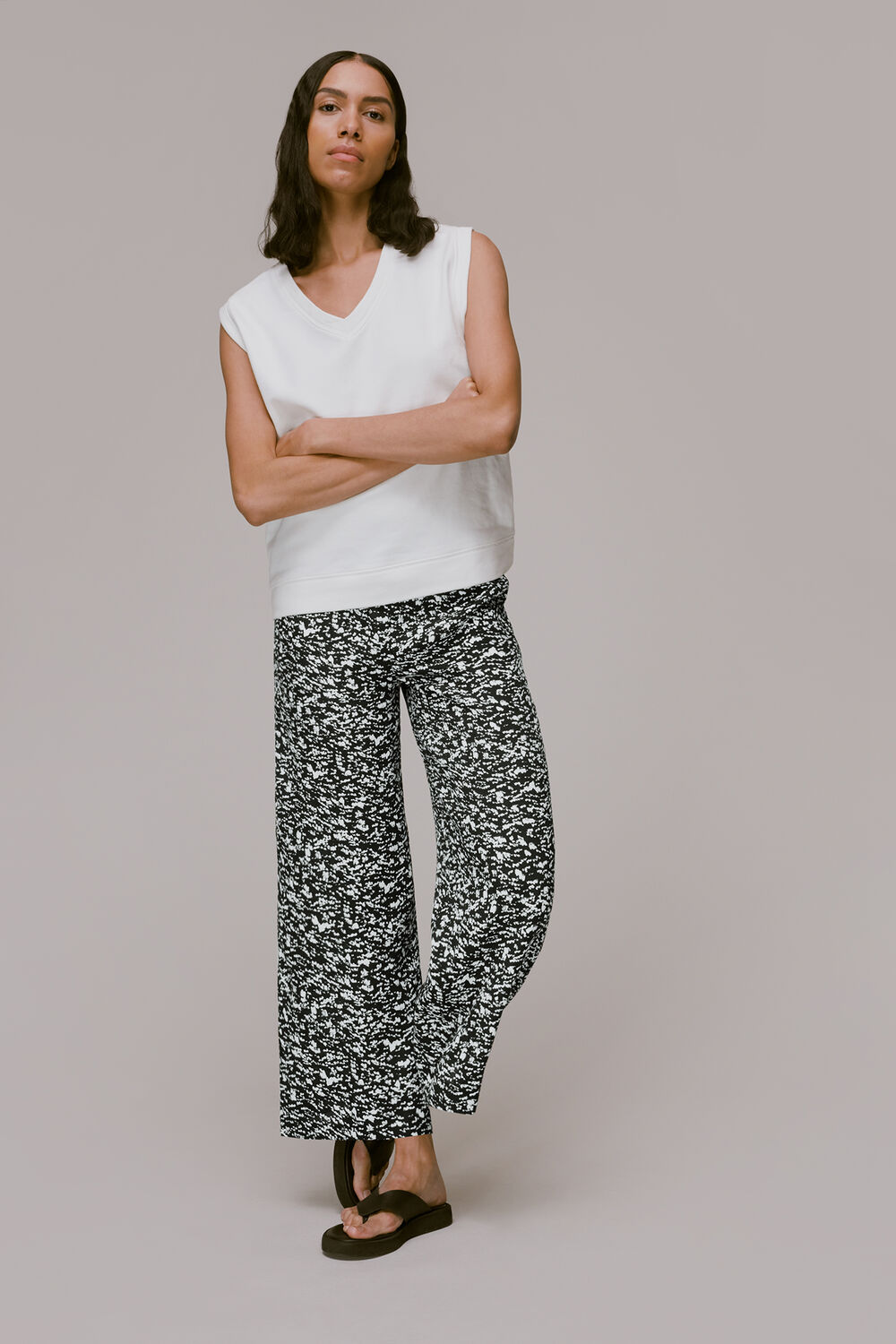 Black Abstract Smudge Trouser