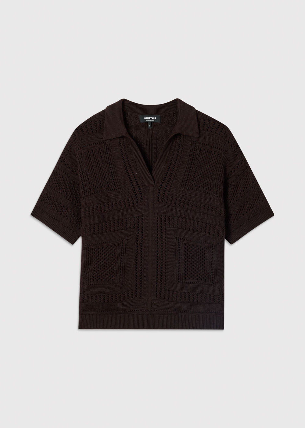 Crochet Detail Cotton Polo