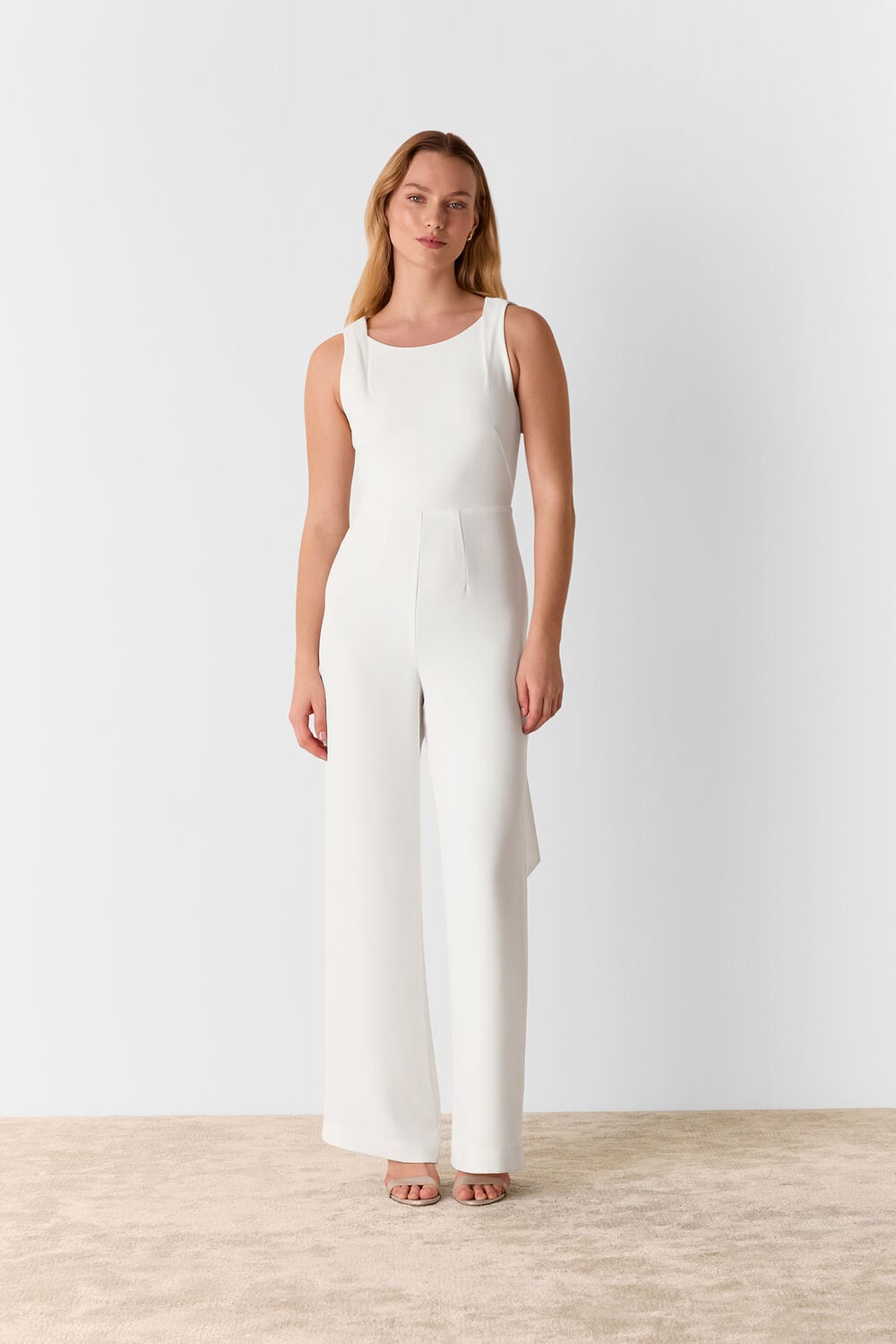 Ivory Tie Back Bridal Jumpsuit