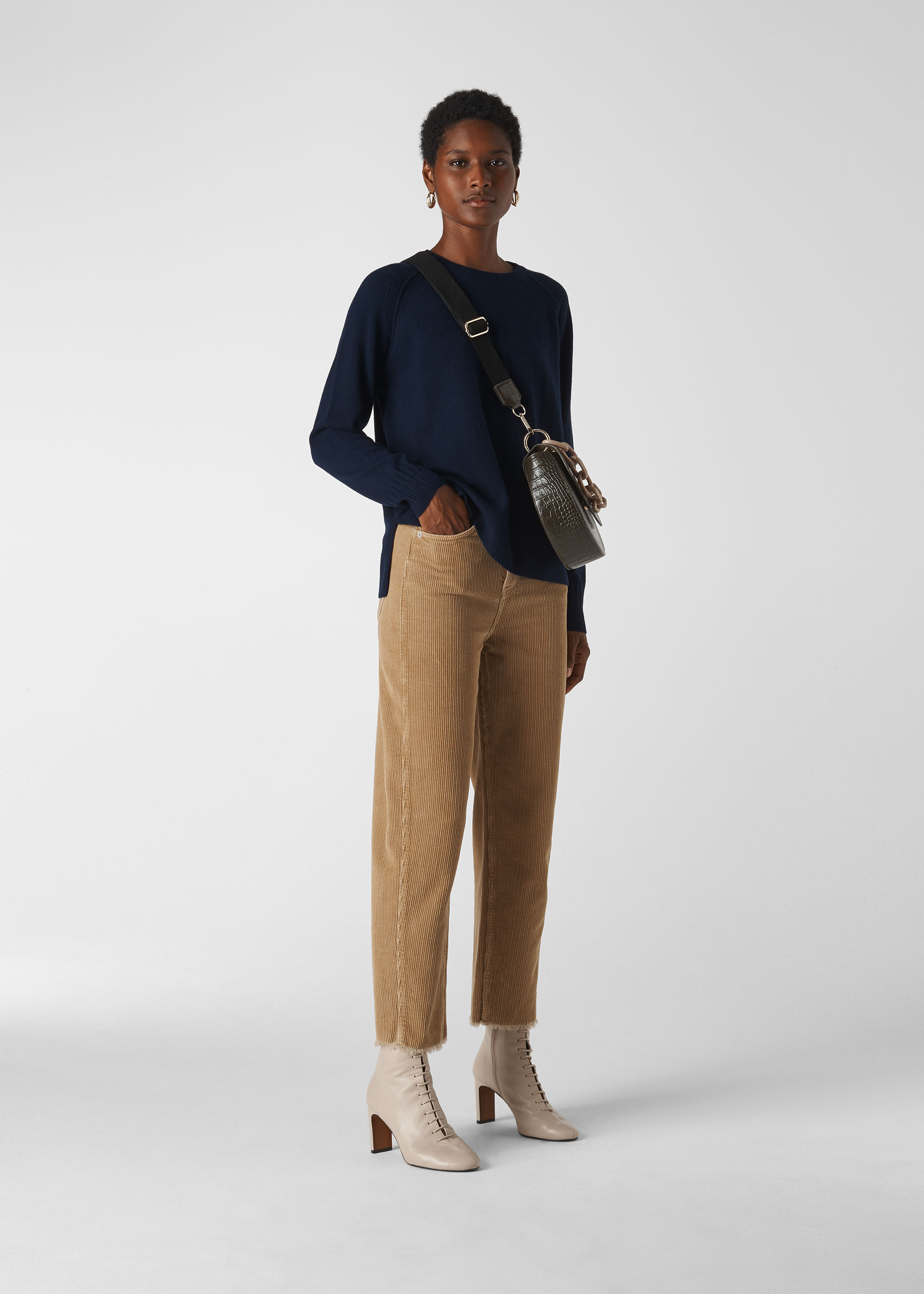 Navy Cashmere Crew Neck WHISTLES Whistles US
