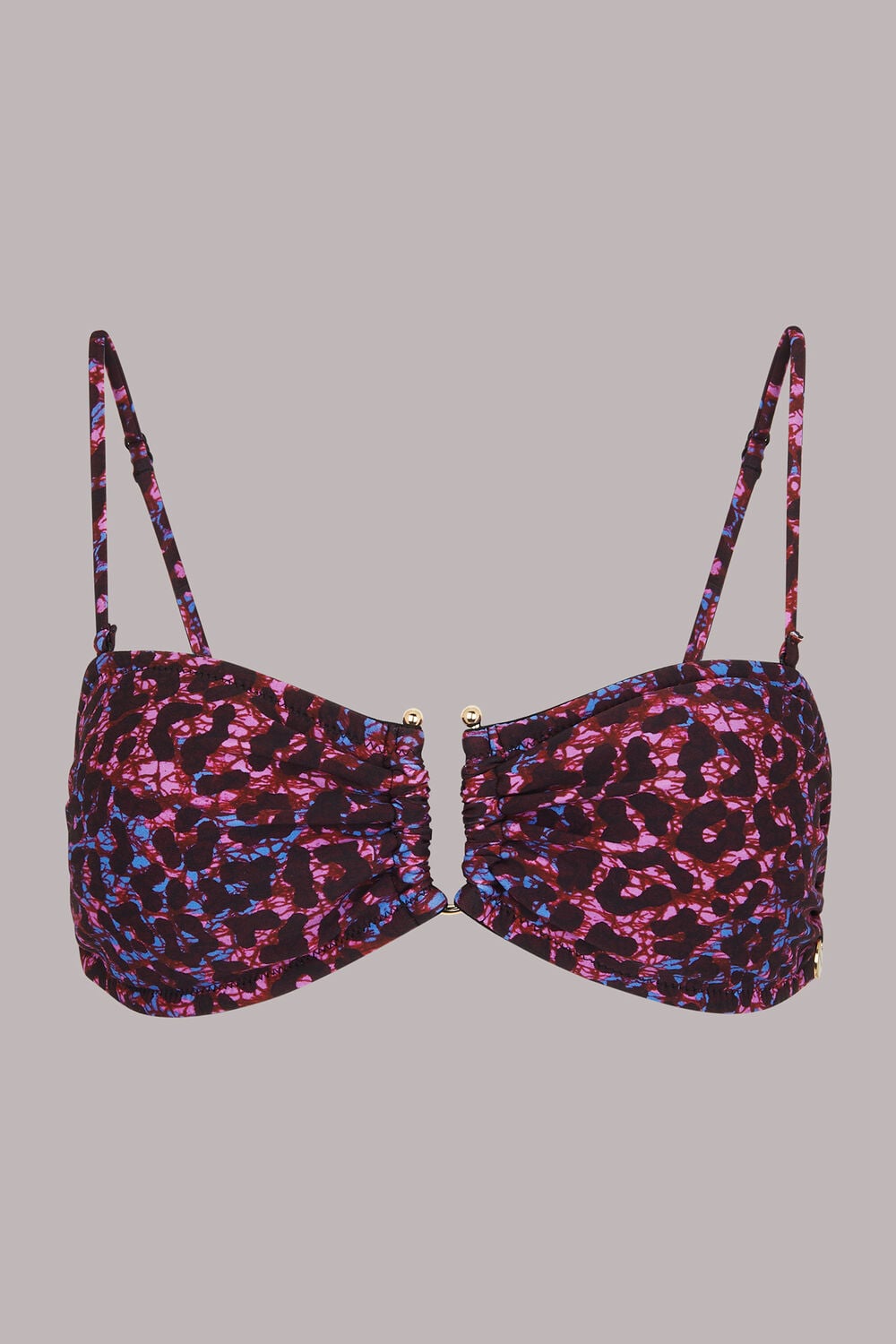 Pink Animal Printed Bikini Top