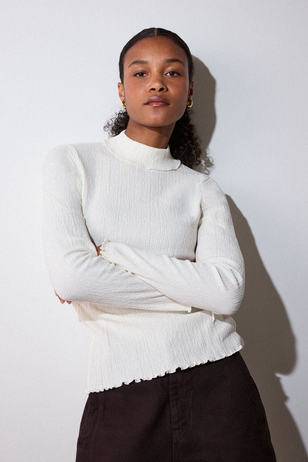 Textured Long Sleeve Top