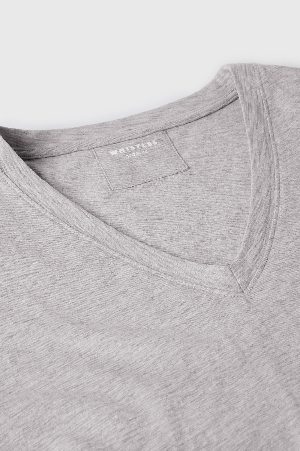 Grey Marl Willa V-Neck Cap Sleeve Tee