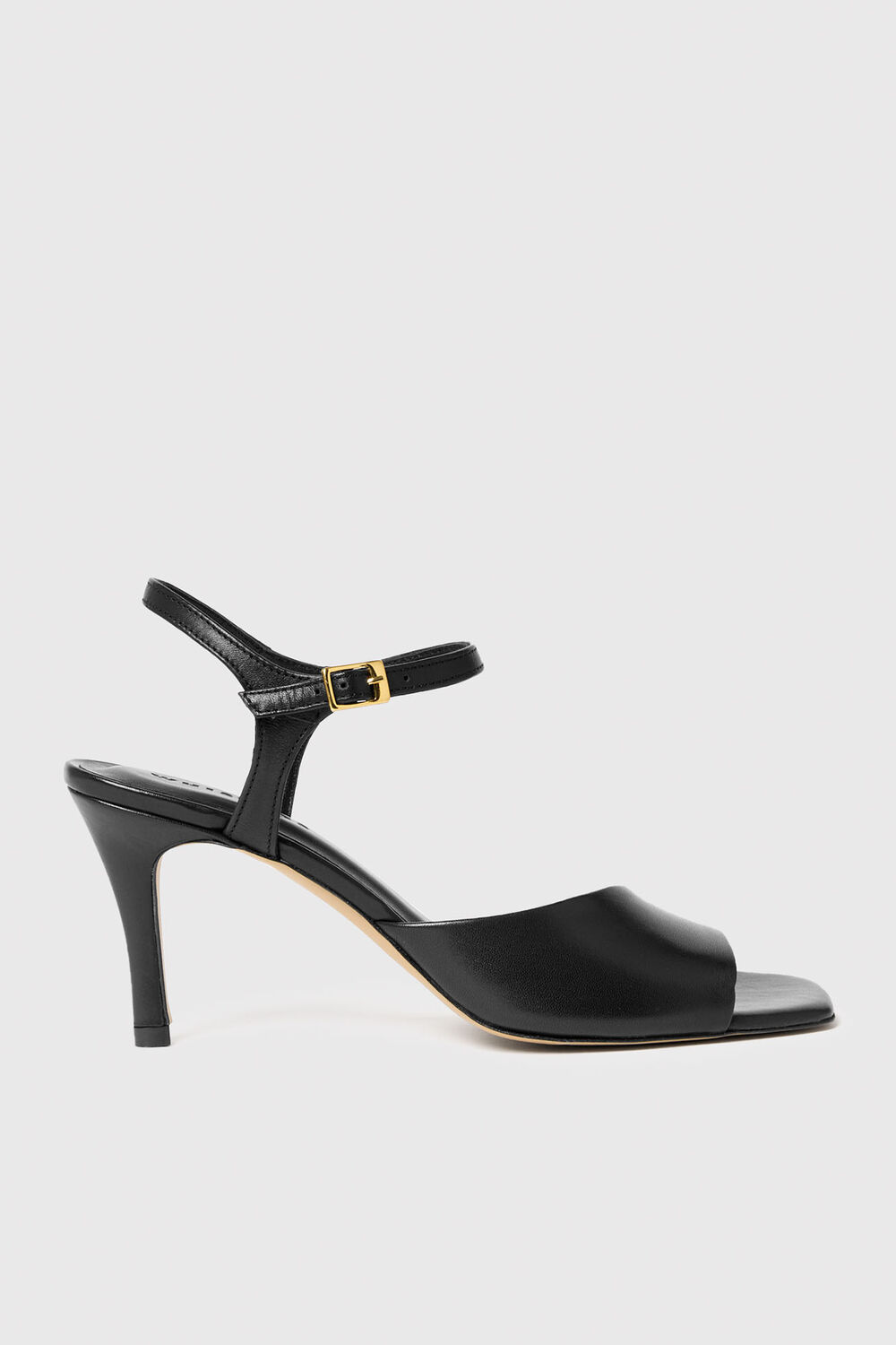 Black Asymmetric High Heeled Sandal