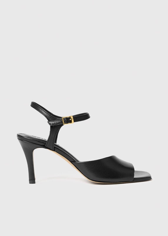 Black Asymmetric High Heeled Sandal