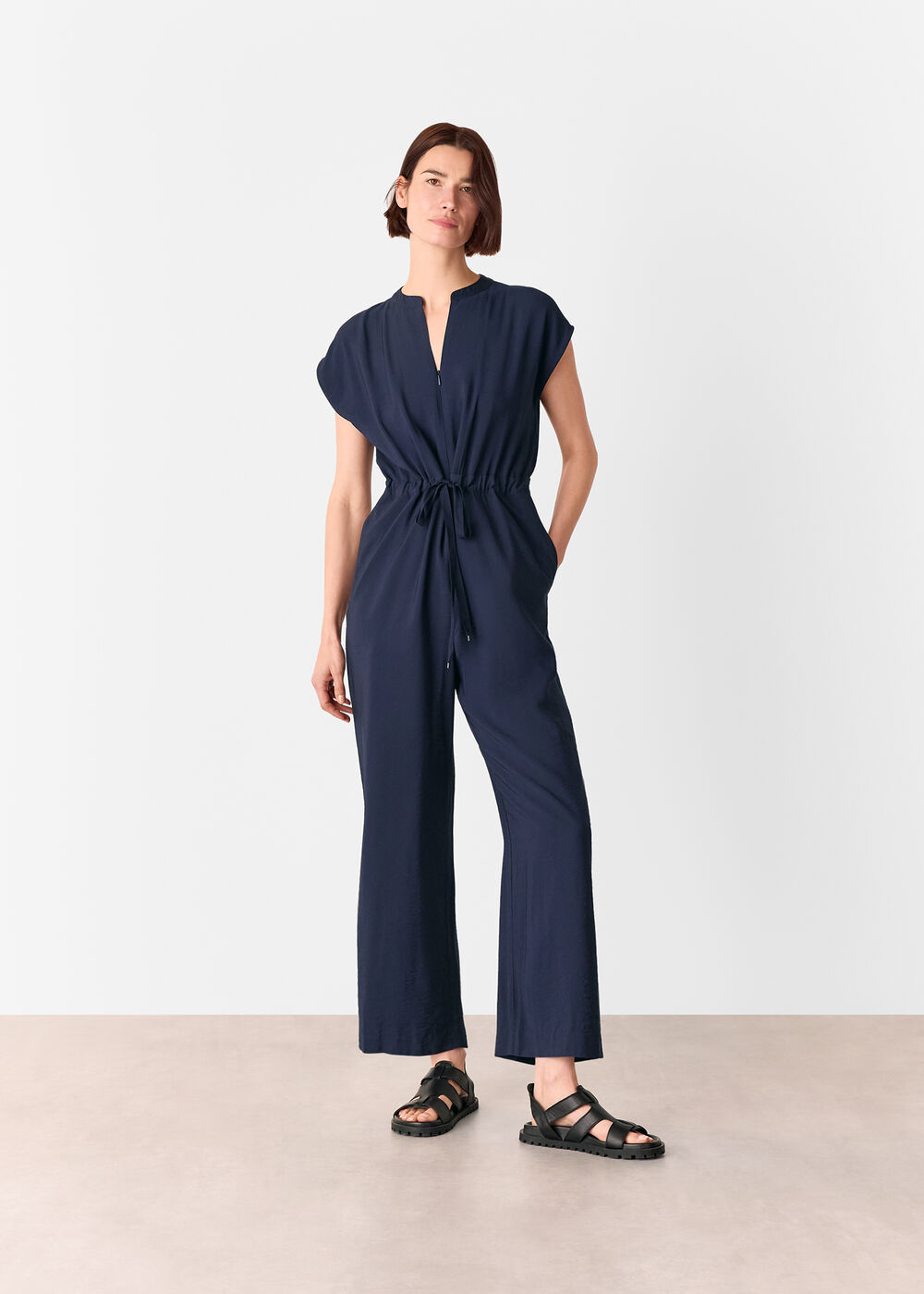 Sleeveless Drawstring Jumpsuit