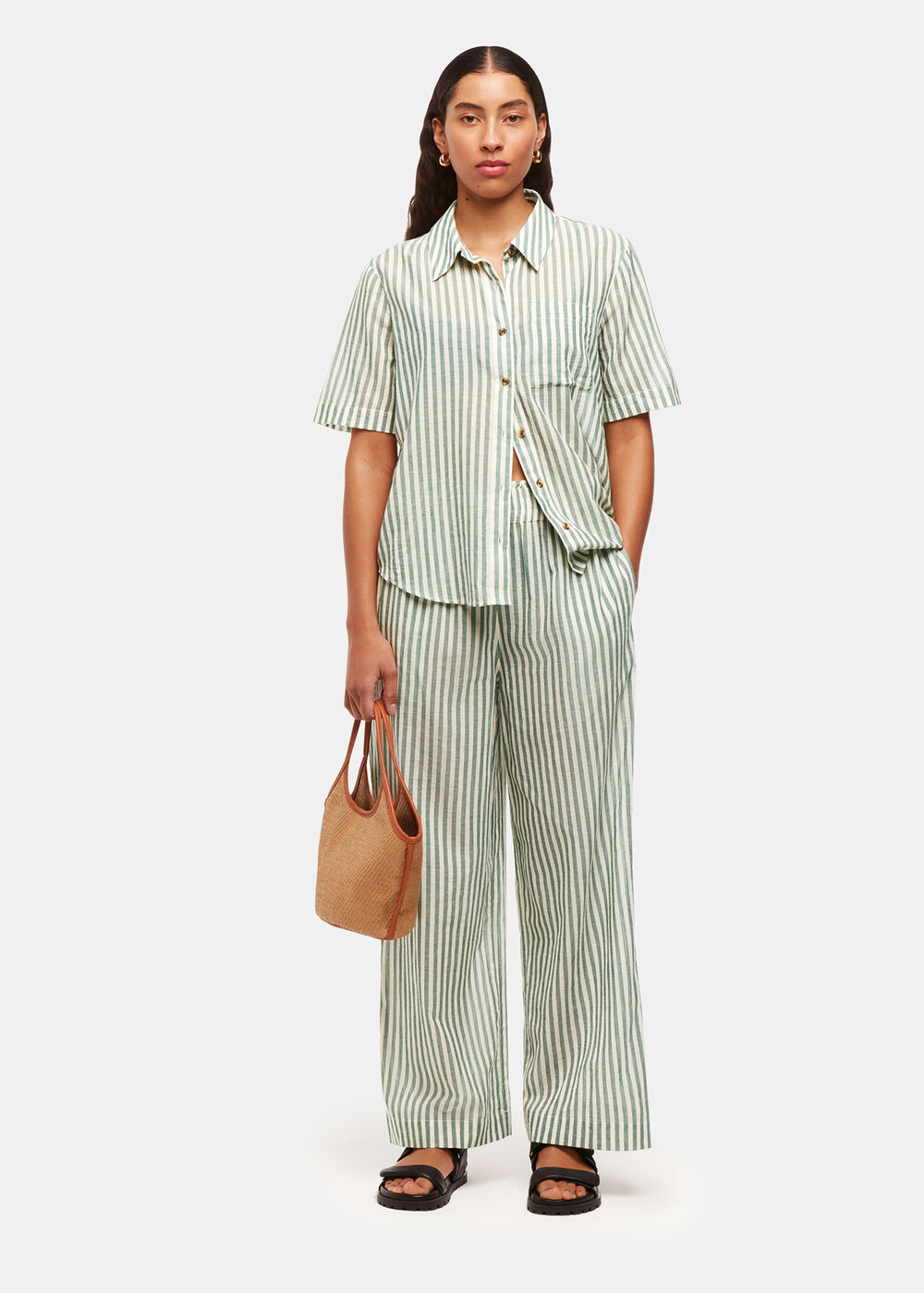 Green Stripe Beach Coord